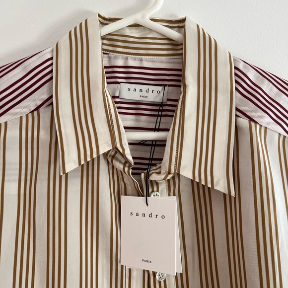 New Sandro Leopold Striped Shirt | NWT - Picture 2 of 8